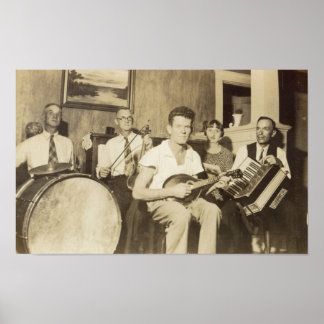 Poster de Banda musical da Vintage 1920