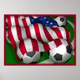 Poster de bandeira e futebol americano