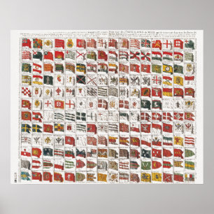 Pôster de Bandeiras Navais Antigas do Mundo