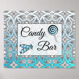 Poster de Bar de Casamento de de Negra e Azul