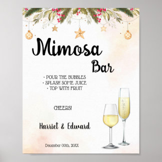 Poster de Bar de Casamento de Natal Mimosa