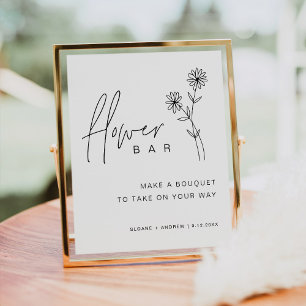 Poster de Bar de Flor HARLOW 8x10