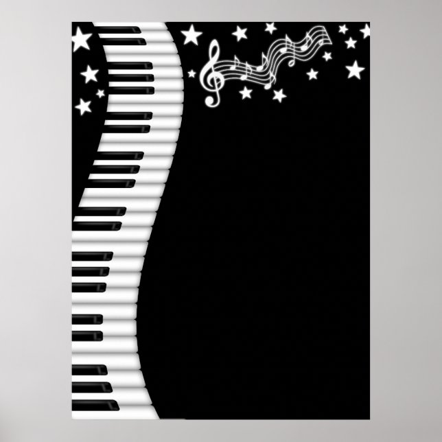 Poster de Bar de Música e Teclado Piano (Frente)