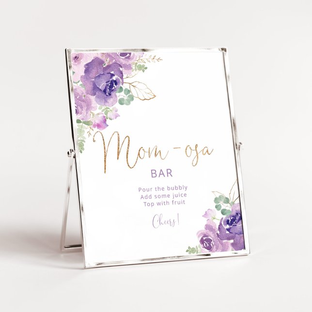 Poster de bar Mãe-osa, floral, de cor violeta, (Criador carregado)