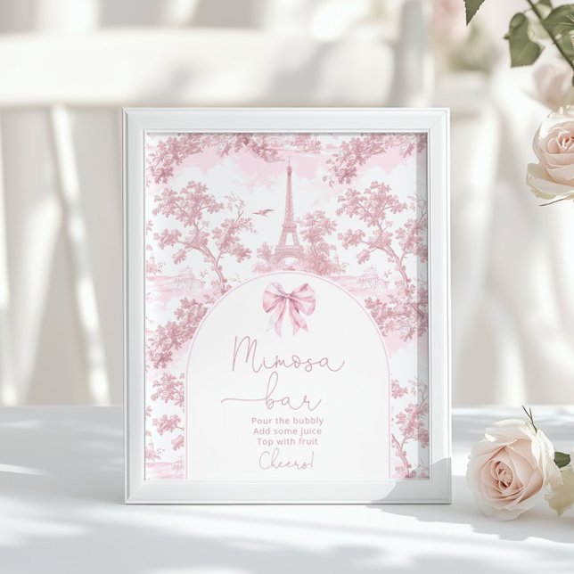 Pôster de bar Toile de Jouy Francês Arco Rosa Mimo (Criador carregado)