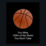 Poster de basquete de citação motivacional famosa<br><div class="desc">Eu Adoro Este Jogo. Esportes populares - Imagem de bola de basquete.</div>