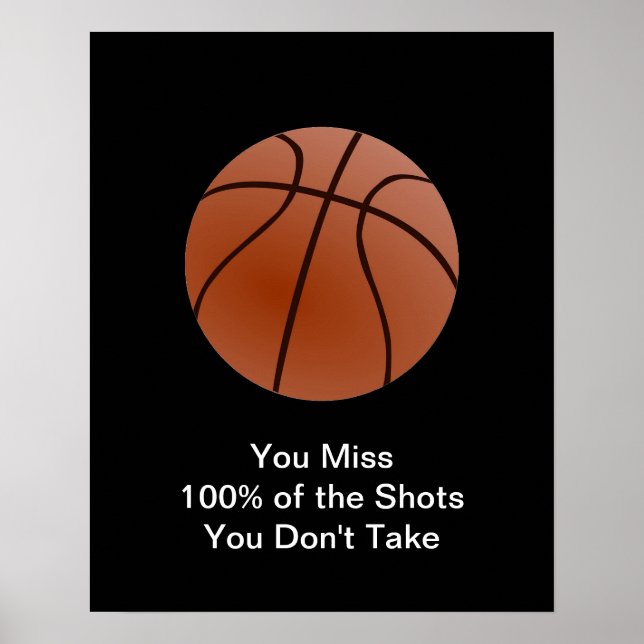 Poster de basquete de citação motivacional famosa (Frente)