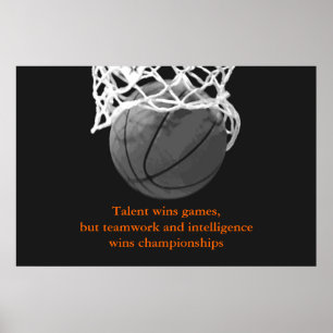 Poster de Basquete de Cota Branca Negra