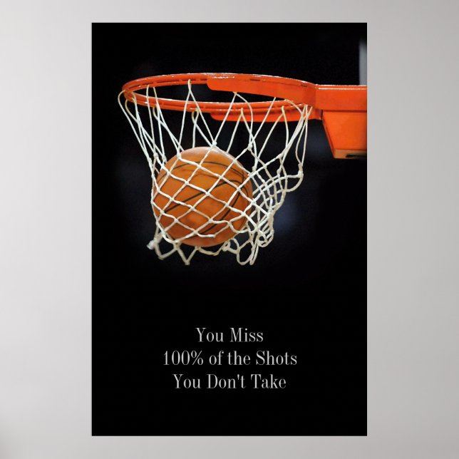 Poster de Basquete de Cota Motivacional de Êxito (Frente)