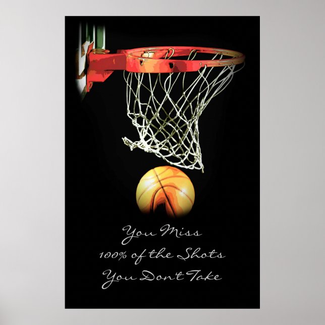 Poster de Basquete de Cota Motivacional Esportiva (Frente)