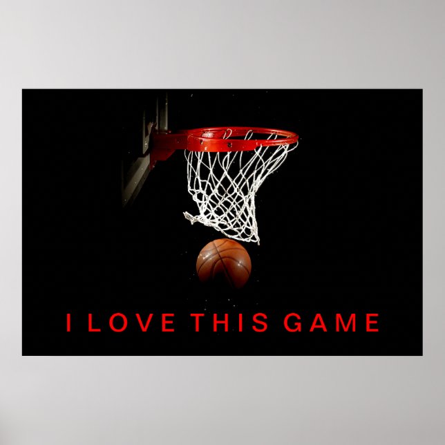 Poster De Basquete Eu Adoro Este Jogo (Frente)