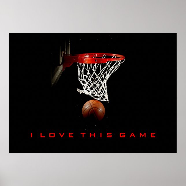 Poster De Basquete Eu Adoro Este Jogo (Frente)