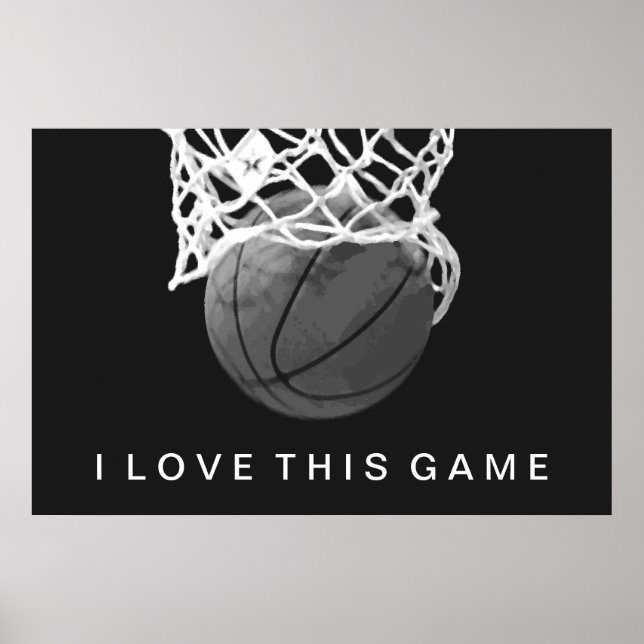 Poster De Basquete Eu Adoro Este Jogo (Frente)