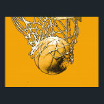 Poster de basquete motivacional de pop Art<br><div class="desc">Eu Adoro Este Jogo. Esportes populares - Imagem de bola de basquete.</div>