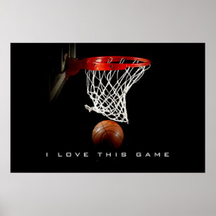Poster De Basquete Panorâmico Eu Adoro Este Jogo