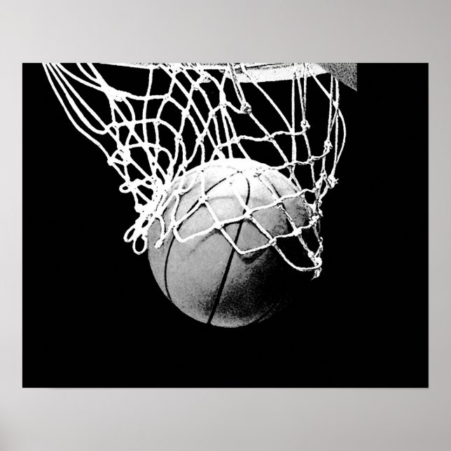 Poster de Basquete Pop Art Bola e Impressão de Red (Frente)