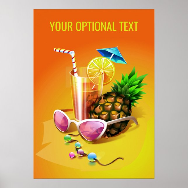 Poster de bebida tropical personalizada (Frente)