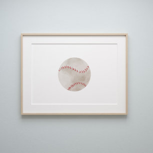 Poster de beisebol da Watercolor vintage