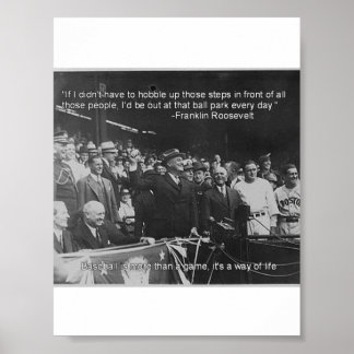 Poster de beisebol Franklin Roosevelt