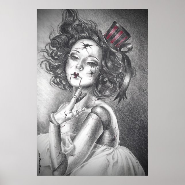 Poster de beleza fraturada Poster de boneca quebra (Frente)