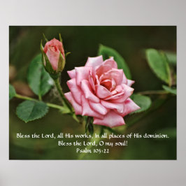 Poster de Bênção de Bíblia Rosa Rosa Rosa Rosa Ros