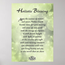 Poster de Bênção Holística Verde Sparkle