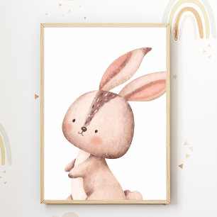 Poster de Berçário de Animais da Floresta de Coelh