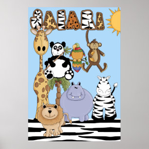Pôster de Berçário de Animais da Savana