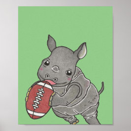 Pôster de Berçário de Animal de Bebê Rino Fofinho 