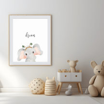 Poster de Berçário Sonho de Elefante Fofo