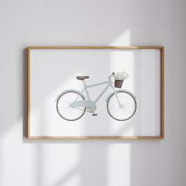 Poster de bicicleta azul com vintage
