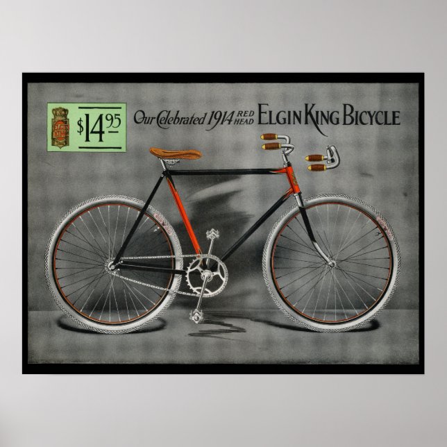poster De Bicicleta E Arte De Elgin King 1914 (Frente)