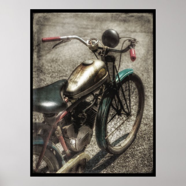 Poster de bicicleta motorizada Vintage (Frente)