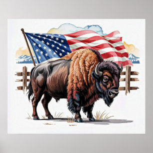 Poster de Bison Patriótico