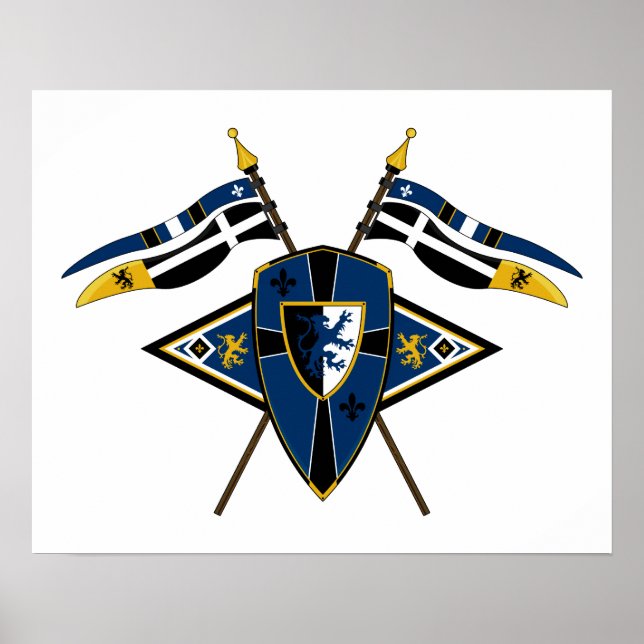 Poster de blindagem e sinalizadores medievais (Frente)