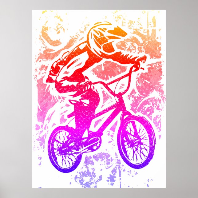 Poster De Bmx Retroativo - Impressão De Bike Bmx V (Frente)
