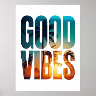 Poster de Boas Víblias - Tipografia Tropical Sunse