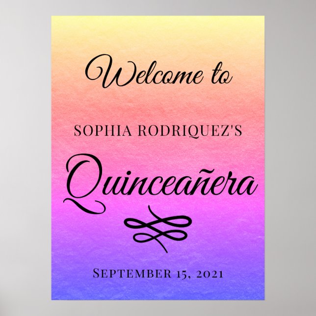 Poster de Boas-vindas ao 15 de Quinceañera (Frente)