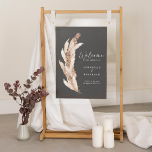 Poster de boas-vindas ao casamento da grama do Pam