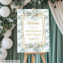 Poster de Boas-vindas ao Casamento Eucalyptus Rust