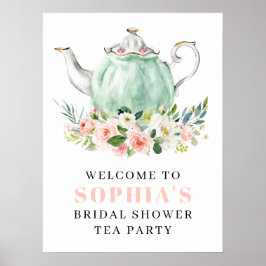 Poster de Boas-vindas ao Tea Party chá de panela