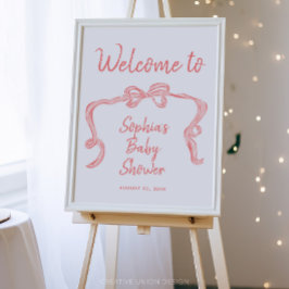 Poster de boas-vindas Arco de Chá de fraldas desen