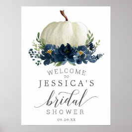 Poster de boas-vindas Chá de panela de abóbora azu