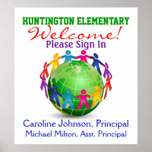 Poster de boas-vindas da escola