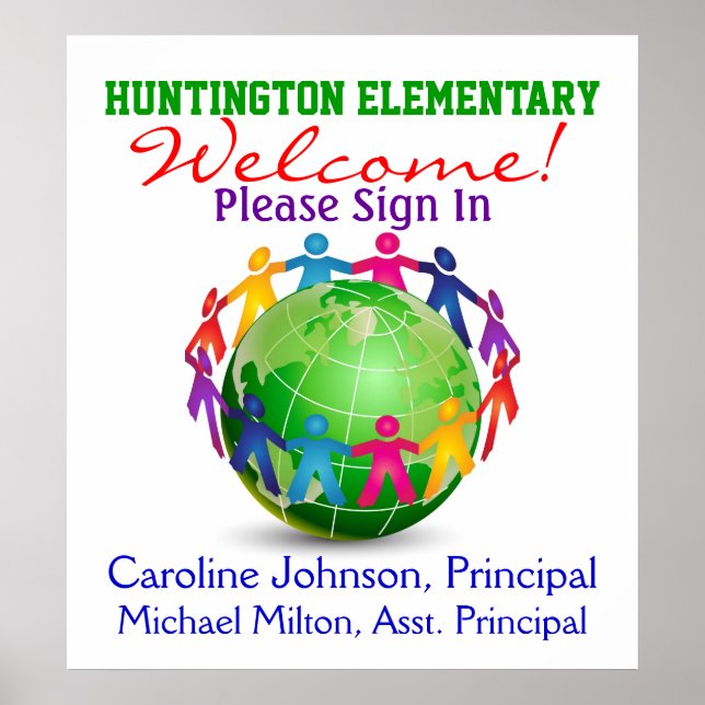 Poster de boas-vindas da escola (Frente)