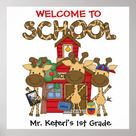 Poster de Boas-vindas da Escola Giraffe Personaliz