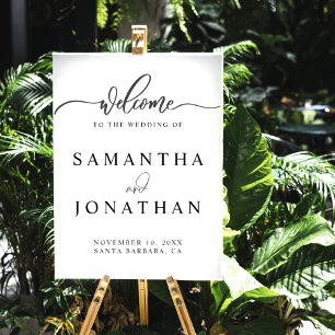 Poster de Boas-vindas do Casamento de Script Negro