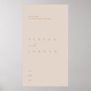 Poster de Boas-vindas do Casamento Elegante Minima
