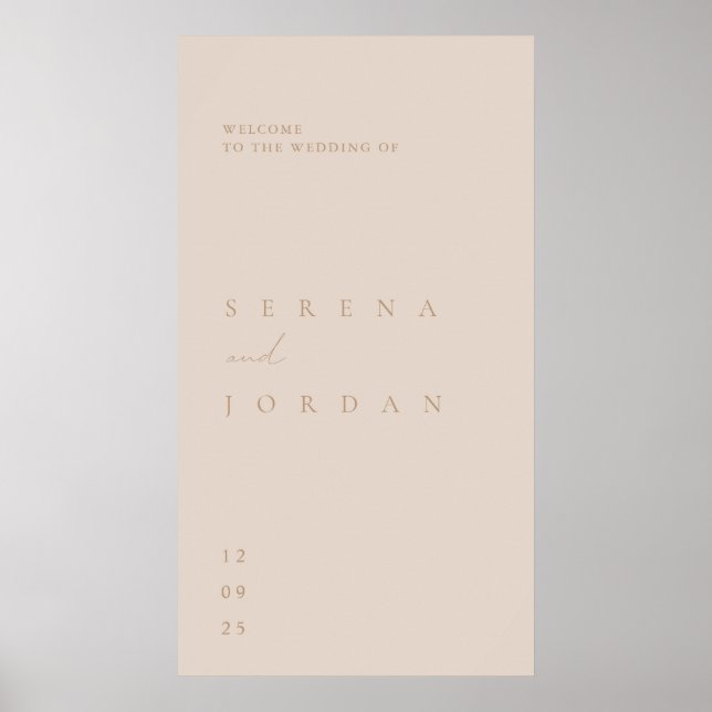 Poster de Boas-vindas do Casamento Elegante Minima (Frente)