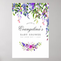 Poster de boas-vindas do Chá Ultra Violet Watercol